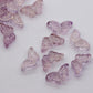 Purple Gold Dusted Speckled Butterfly Spray Painted Colored Glass Beads (8x15x4.5mm, Hole: 1mm)