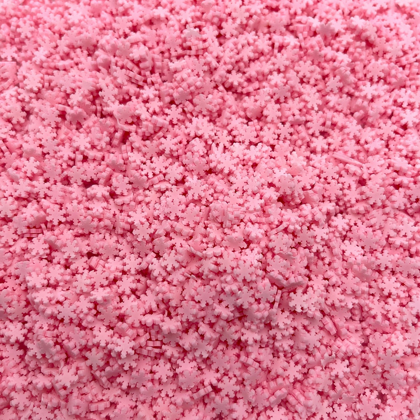 FAKE 5MM Pink Snowflake Polymer Clay Sprinkles (NOT EDIBLE) D18-08