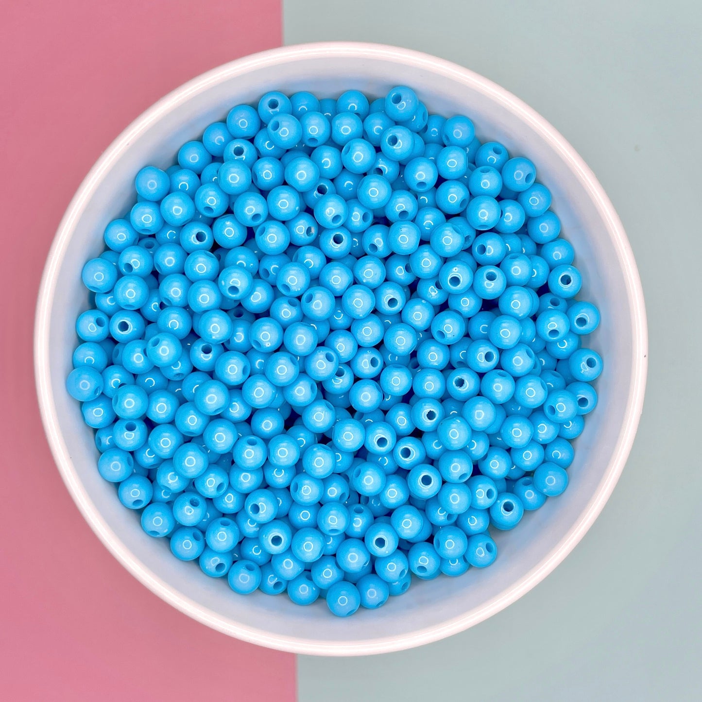 6MM/8MM Sky Blue Solid Colored Acrylic Beads Round Ball Beads