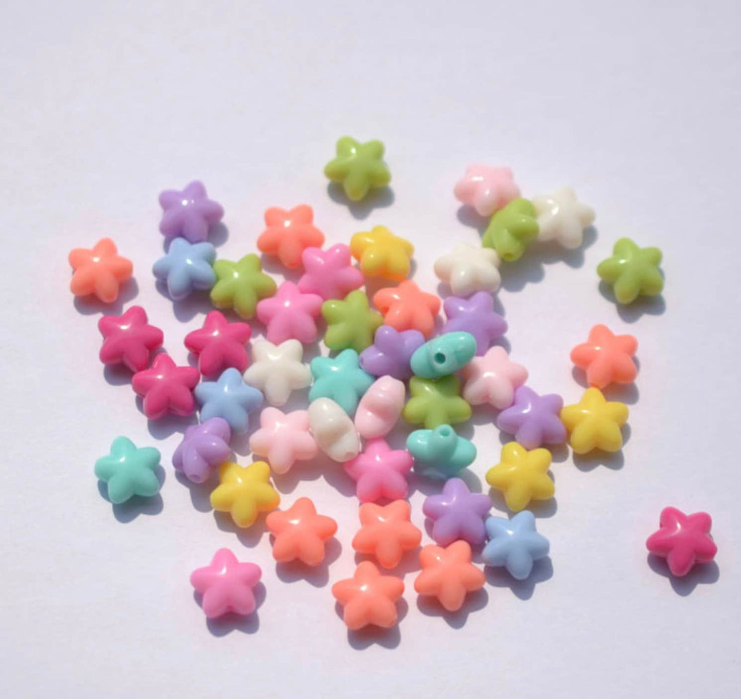 10MM Puffy Candy Star Acrylic Spacer Beads