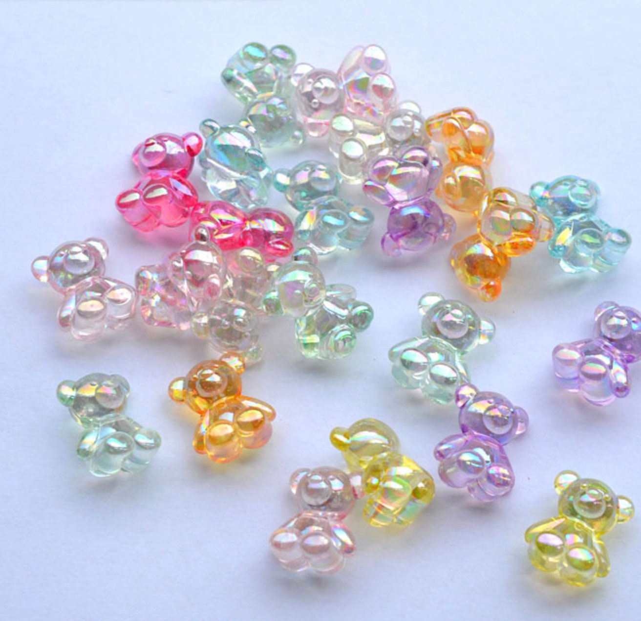 19MM AB Bear Shaped Acrylic Spacer Beads