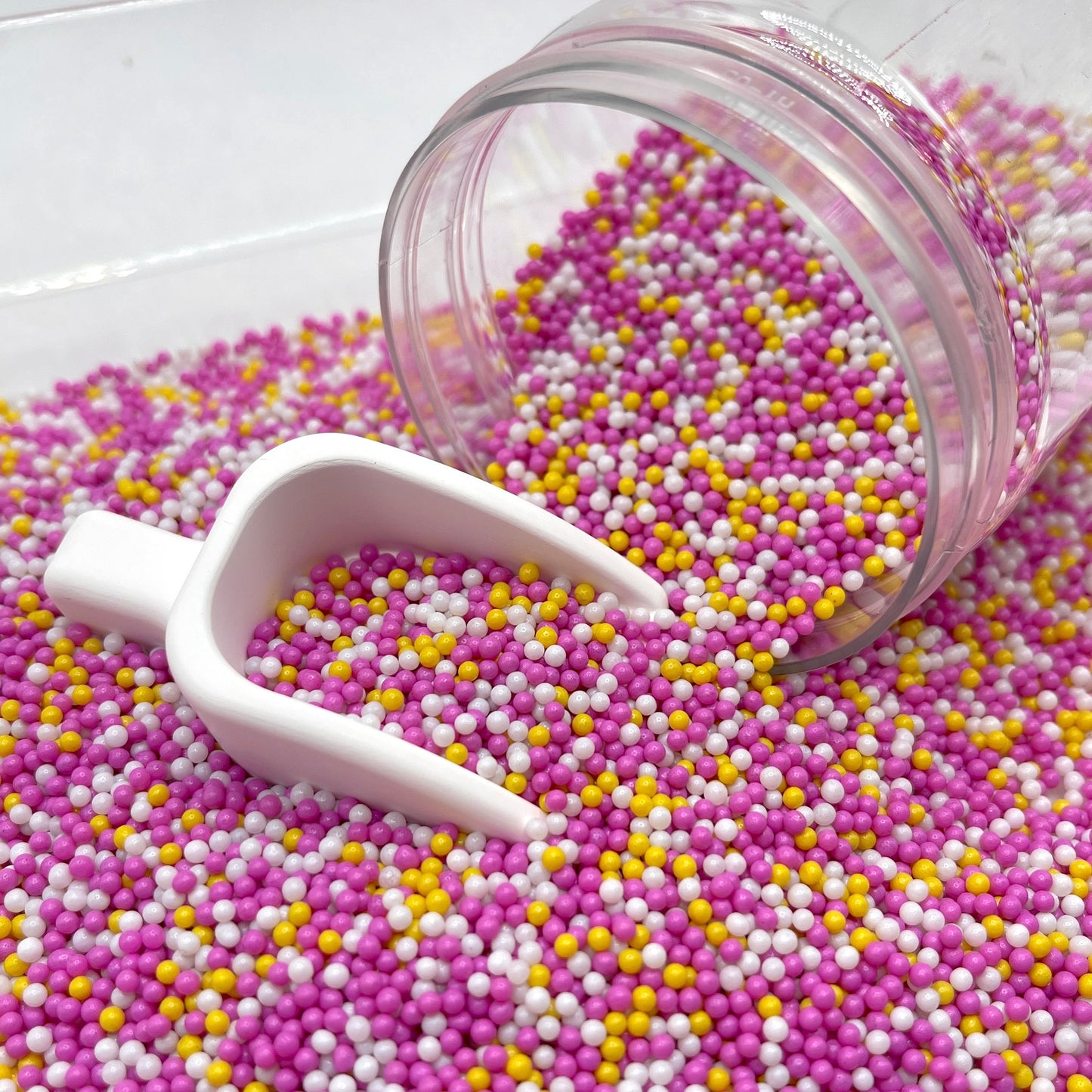 FAKE 2MM Pink Yellow Pearl Mix (NOT EDIBLE) D5-04