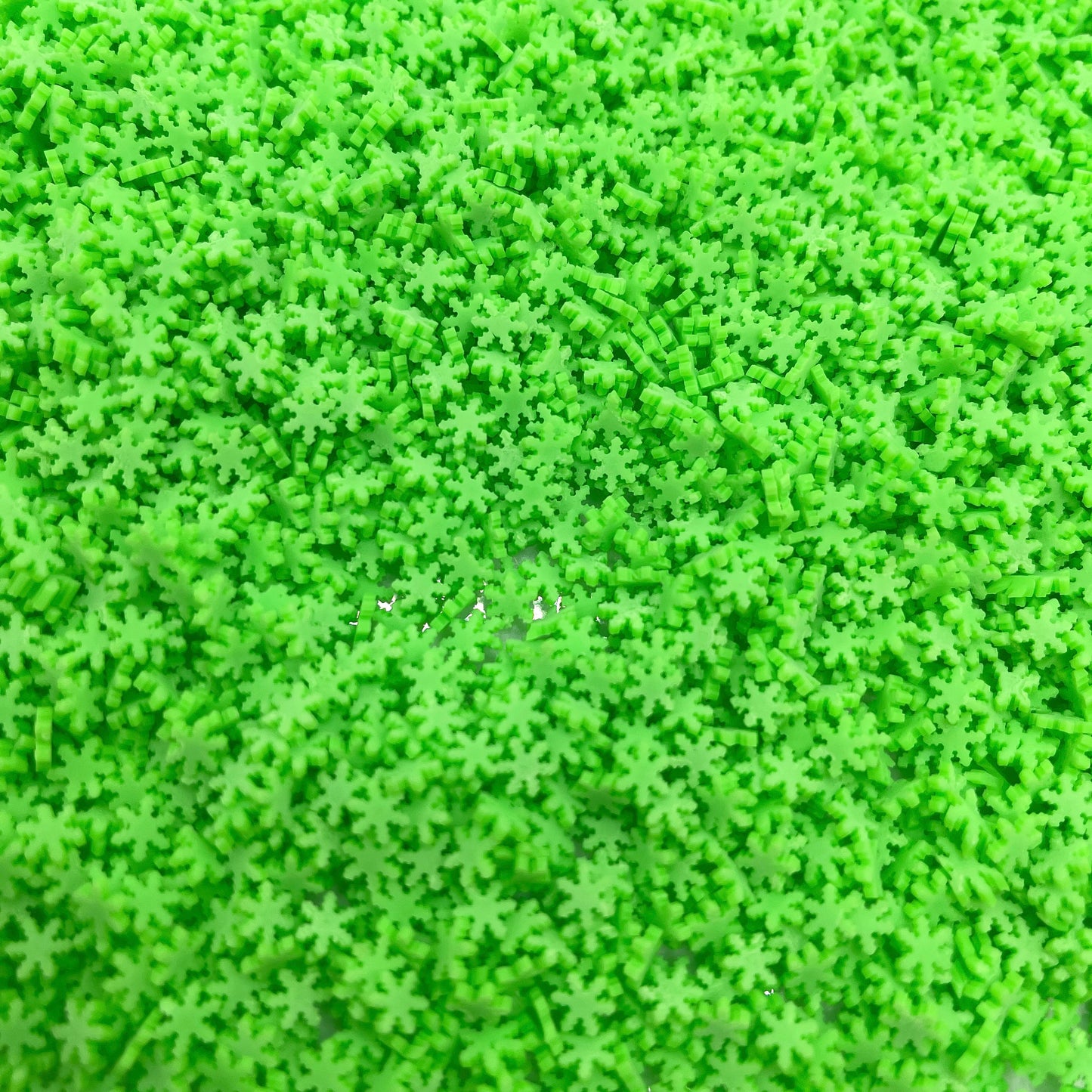 FAKE 5MM Neon Green Snowflake Polymer Clay Sprinkles (NOT EDIBLE) D19-27