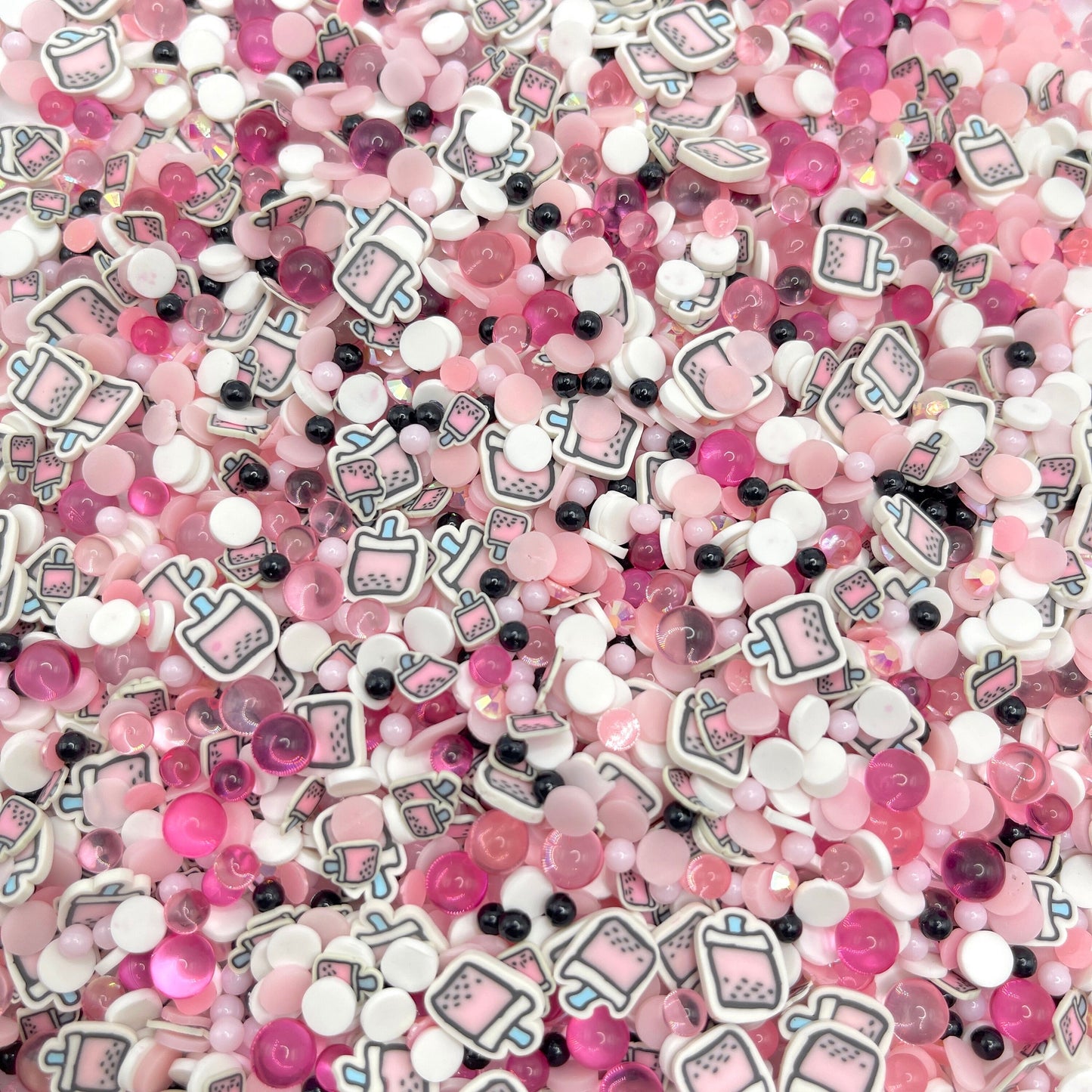 FAKE Pink Boba Bubble Tea Pearls Polymer Clay Sprinkle Mix (NOT EDIBLE) D3-20