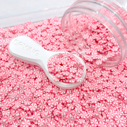 FAKE 5MM Light Pink Peppermint Candy Polymer Clay Sprinkles (NOT EDIBLE) D18-27