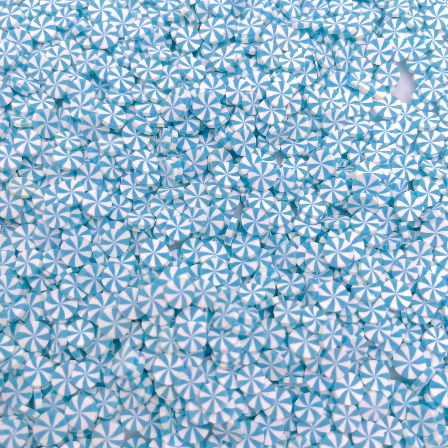 FAKE 5MM Light Blue Peppermint Candy Polymer Clay Sprinkles (NOT EDIBLE) D18-09