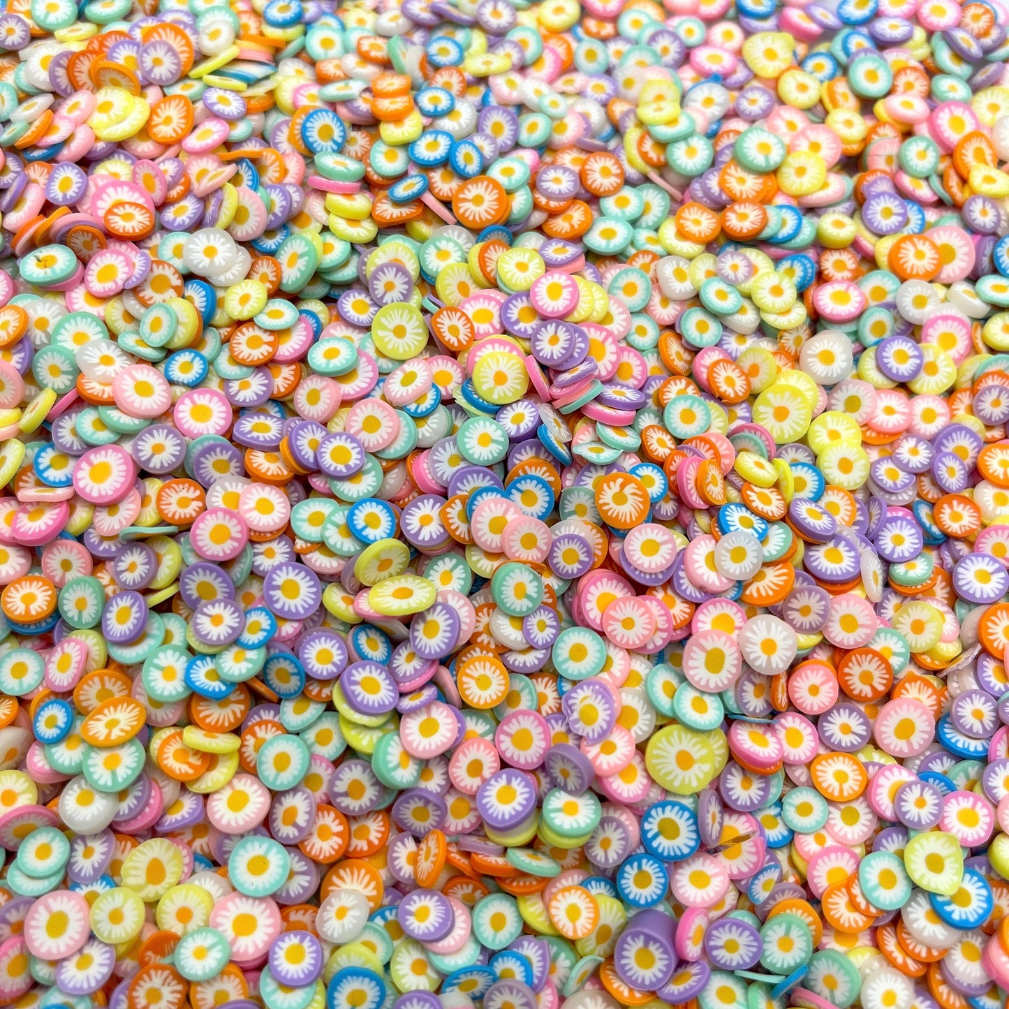 FAKE 5MM Colorful Daisy Circle Polymer Clay Sprinkle (NOT EDIBLE) D28-26