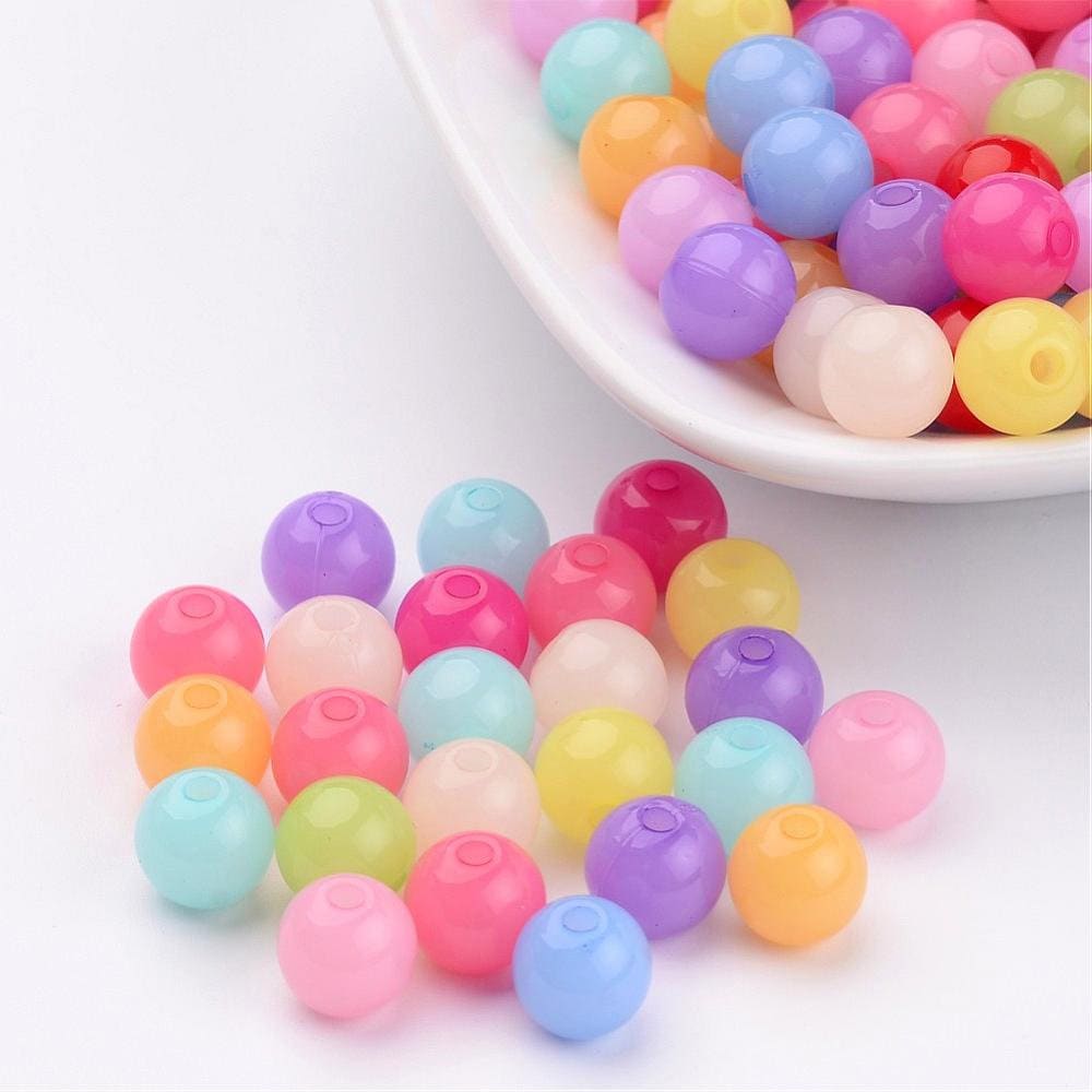 6MM/8MM Mixed Color Pastel Jelly Acrylic Round Spacer Beads