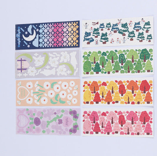 Cute Holographic Nature Themed Sticker Sheets, Crafts, Scrapbooking, Diary, Journal, DIY,