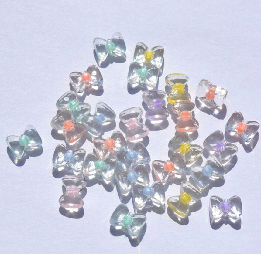 11MM AB Bow Shaped Acrylic Spacer Beads