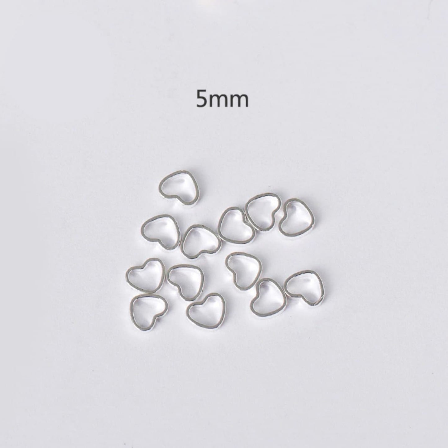 5MM Heart Shaped Silver Mini Open Back Bezel