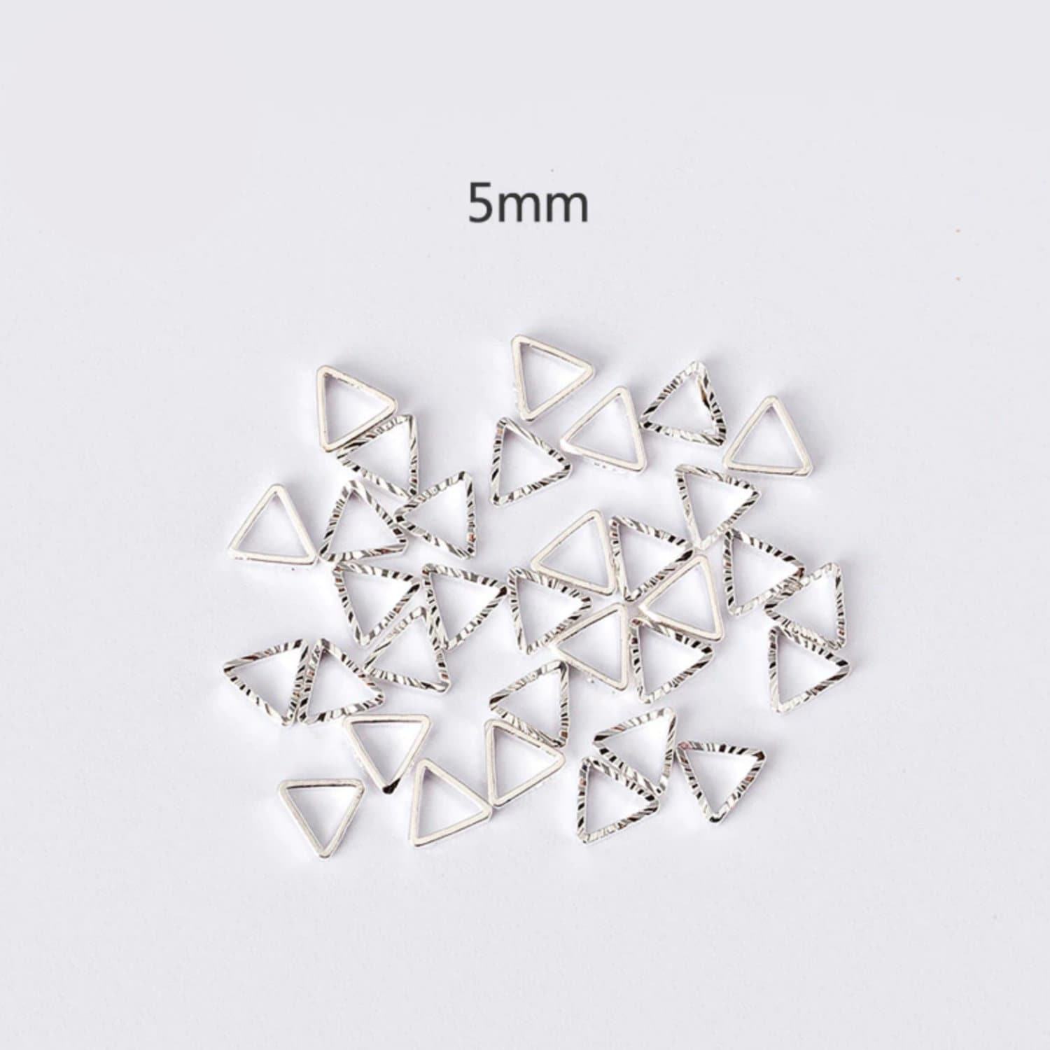 5MM Triangle Shaped Silver Mini Open Back Bezel