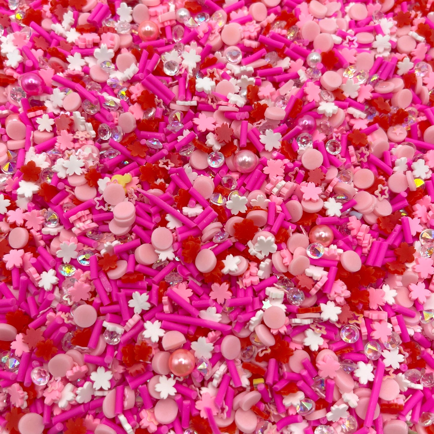 FAKE Pink Sakura Pearl Polymer Clay Sprinkle Mix (NOT EDIBLE) D3-22