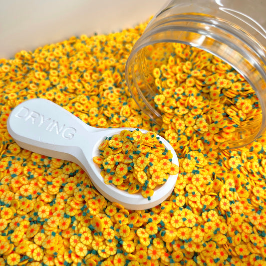 FAKE 5MM Yellow Daisy Flower Polymer Clay Sprinkle (NOT EDIBLE) D29-26