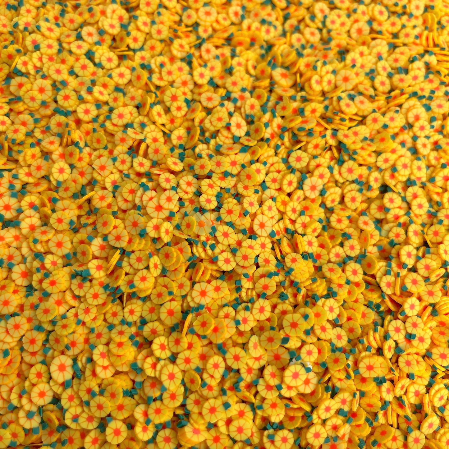 FAKE 5MM Yellow Daisy Flower Polymer Clay Sprinkle (NOT EDIBLE) D29-26