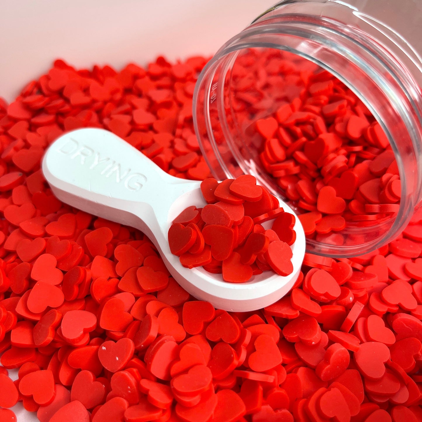 FAKE 8MM Red Heart Polymer Clay Sprinkle (NOT EDIBLE) D30-22