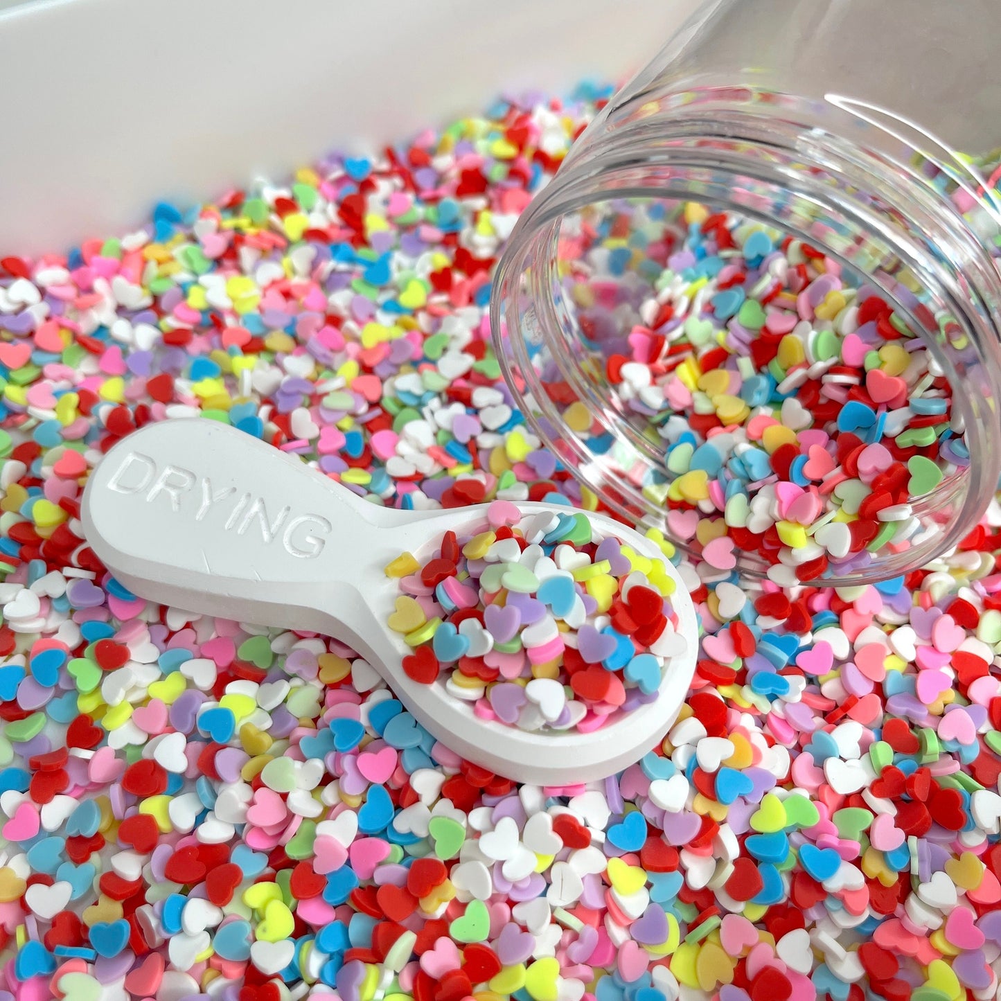 FAKE Bright Colored Heart Fake Polymer Clay Sprinkle Mix (NOT EDIBLE) D30-19