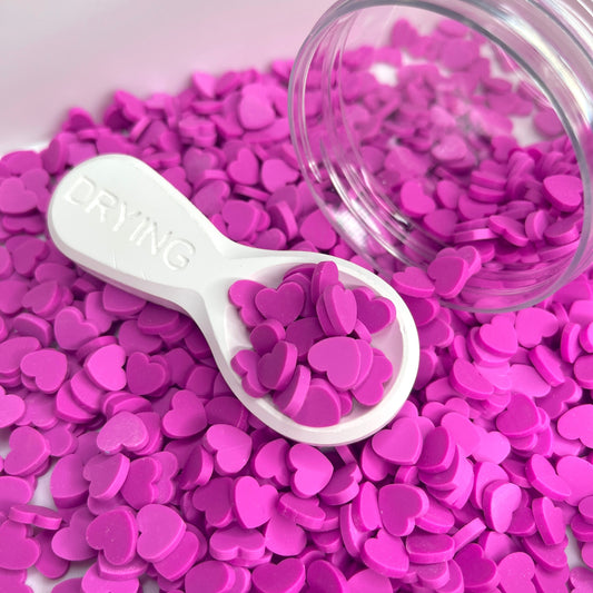 FAKE 8MM Fuchsia Heart Polymer Clay Sprinkle (NOT EDIBLE) D30-13