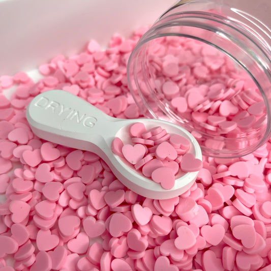 FAKE 8MM Light Pink Heart Polymer Clay Sprinkle (NOT EDIBLE) D30-30