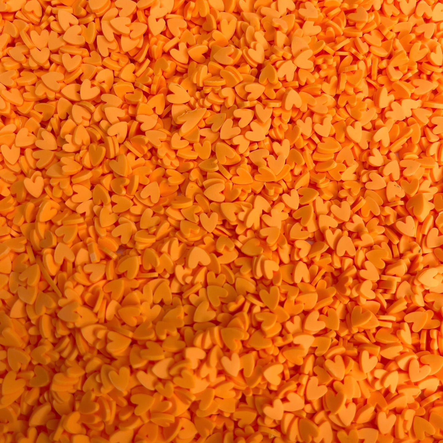 FAKE 5MM Orange Heart Polymer Clay Sprinkles (NOT EDIBLE) D30-25