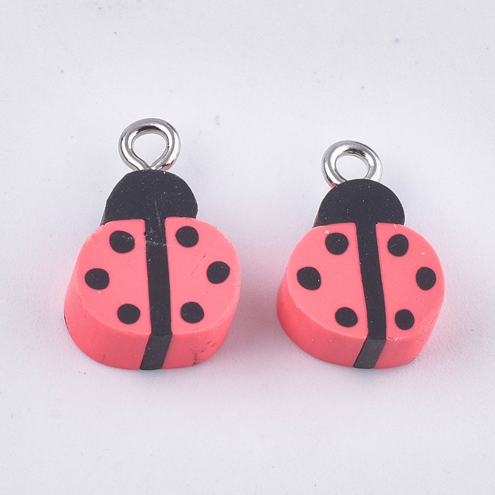 15MM Red Ladybug Polymer Clay Charm