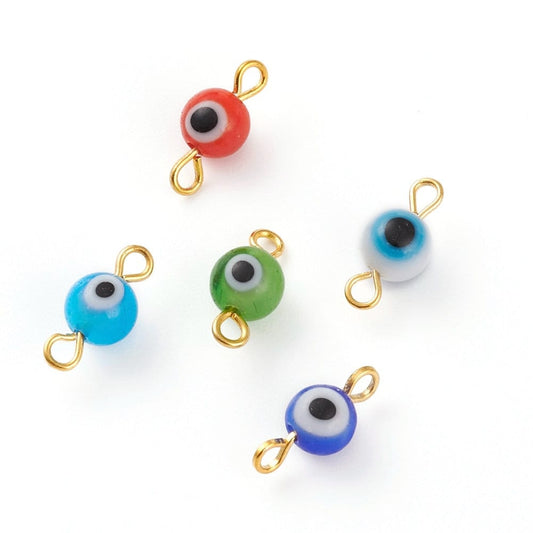 14.5MM x 8MM Mixed Color Evil Eye Connector Link Charm