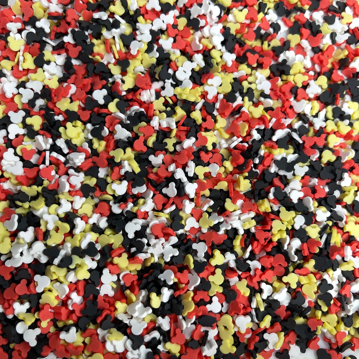 FAKE 5MM White, Black, Yellow Mouse Head Polymer Clay Sprinkle Mix (NOT EDIBLE) D31-06