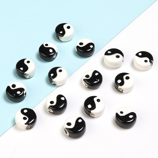 8MM x 4.5MM YinYang Spacer Beads