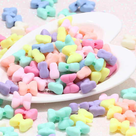 19MM Matte Pastel Bow Acrylic Spacer Beads