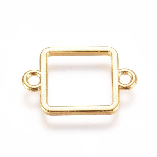 Open Back Bezel Connector Square Charm