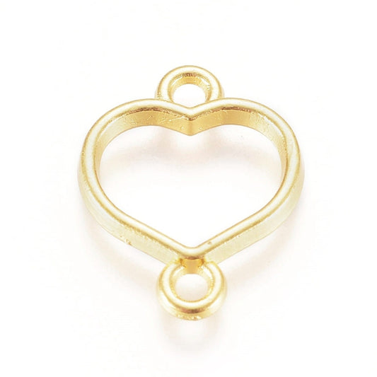 Open Back Bezel Connector Heart Charm