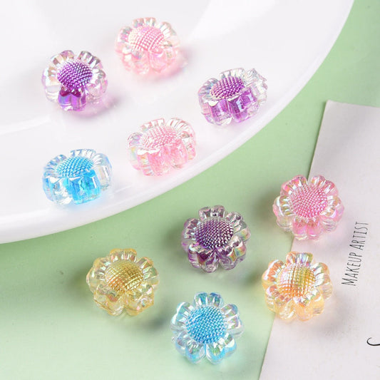 16MM AB Sunflower Acrylic Spacer Beads