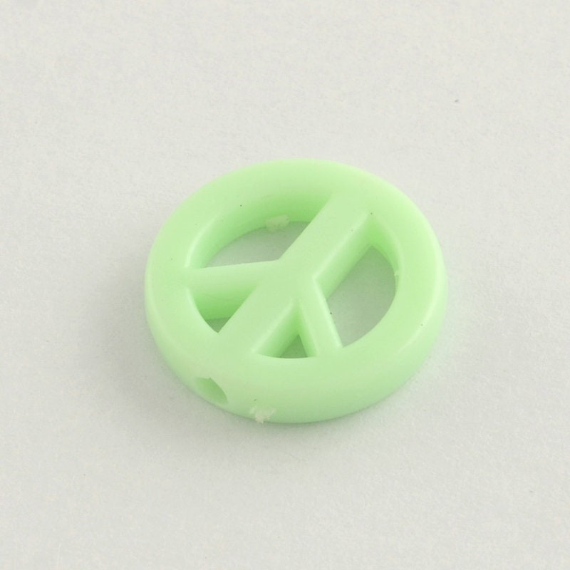 12MM Pastel Acrylic Peace Sign Spacer Beads (12mm x 4mm)