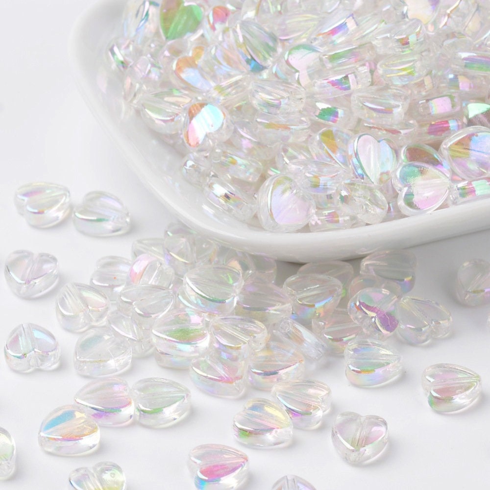 8MM Clear White Transparent Acrylic Spacer Beads