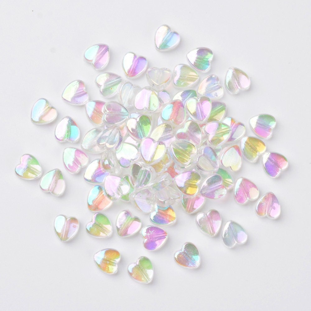 8MM Clear White Transparent Acrylic Spacer Beads