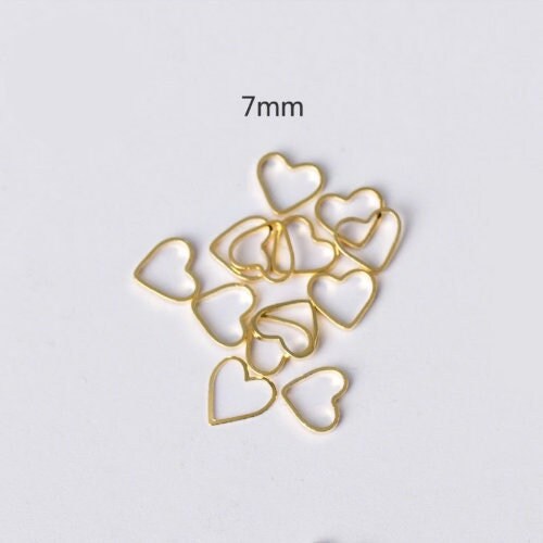 7MM Gold Heart Shaped Mini Open Back Bezel