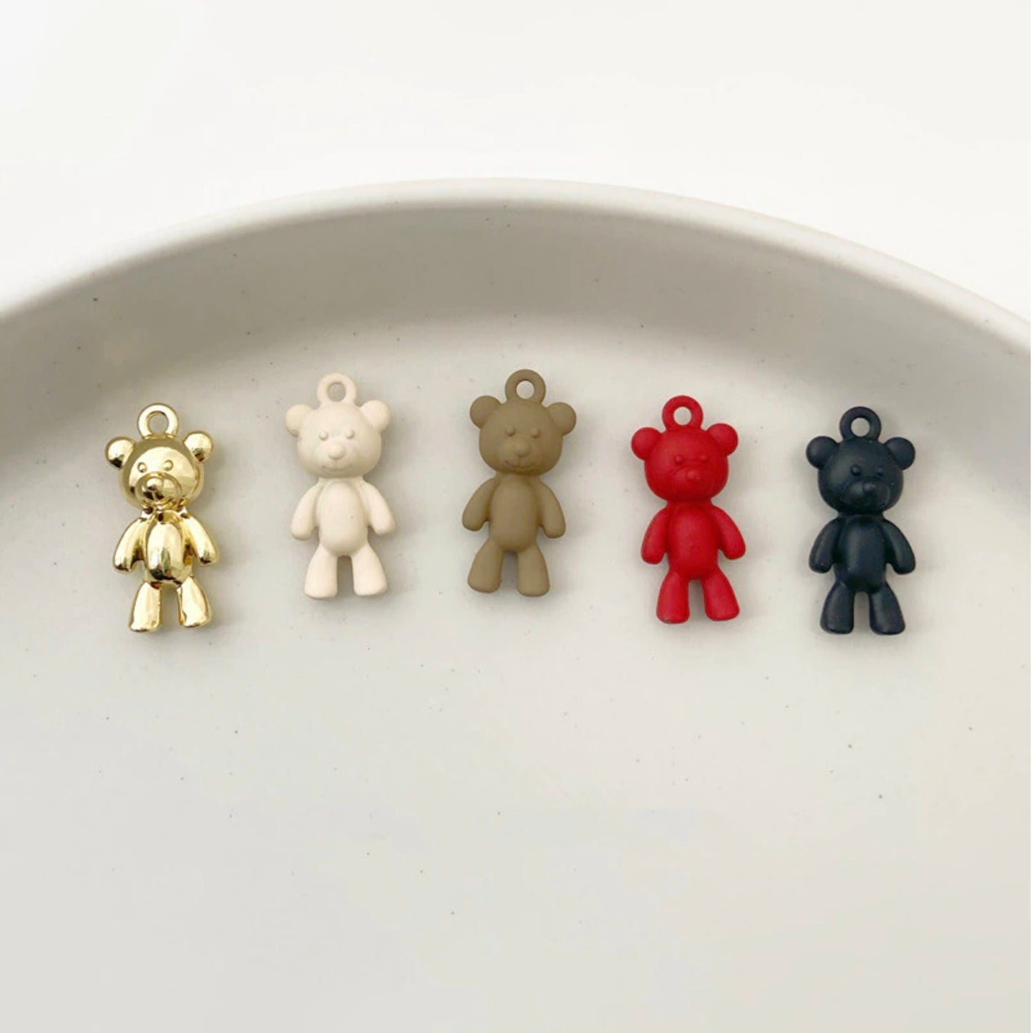 Metal Alloy Spray Painted Bear Charm (23mm x 13mm x 7mm)