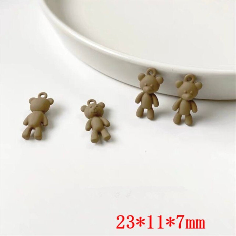 Metal Alloy Spray Painted Bear Charm (23mm x 13mm x 7mm)