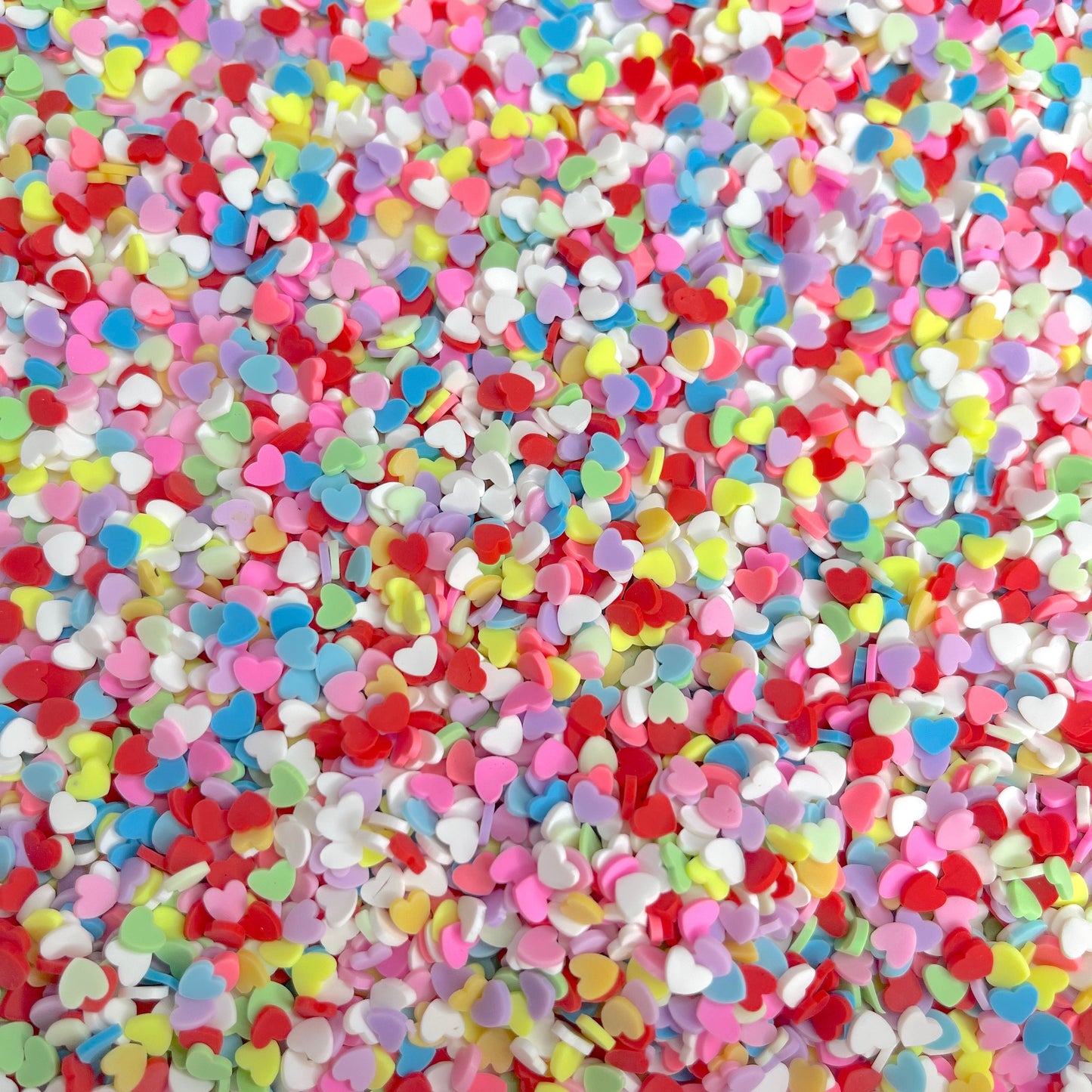 FAKE Bright Colored Heart Fake Polymer Clay Sprinkle Mix (NOT EDIBLE) D30-19