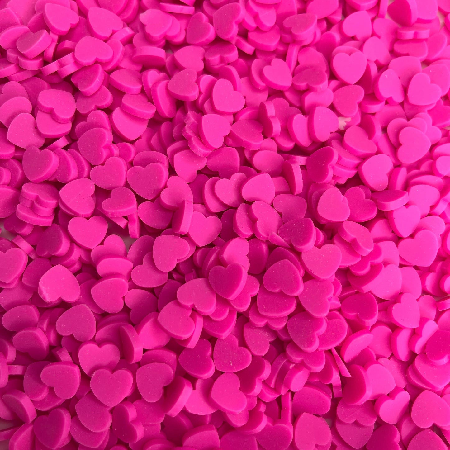 FAKE 8MM Hot Pink Heart Polymer Clay Sprinkle (NOT EDIBLE) D30-04