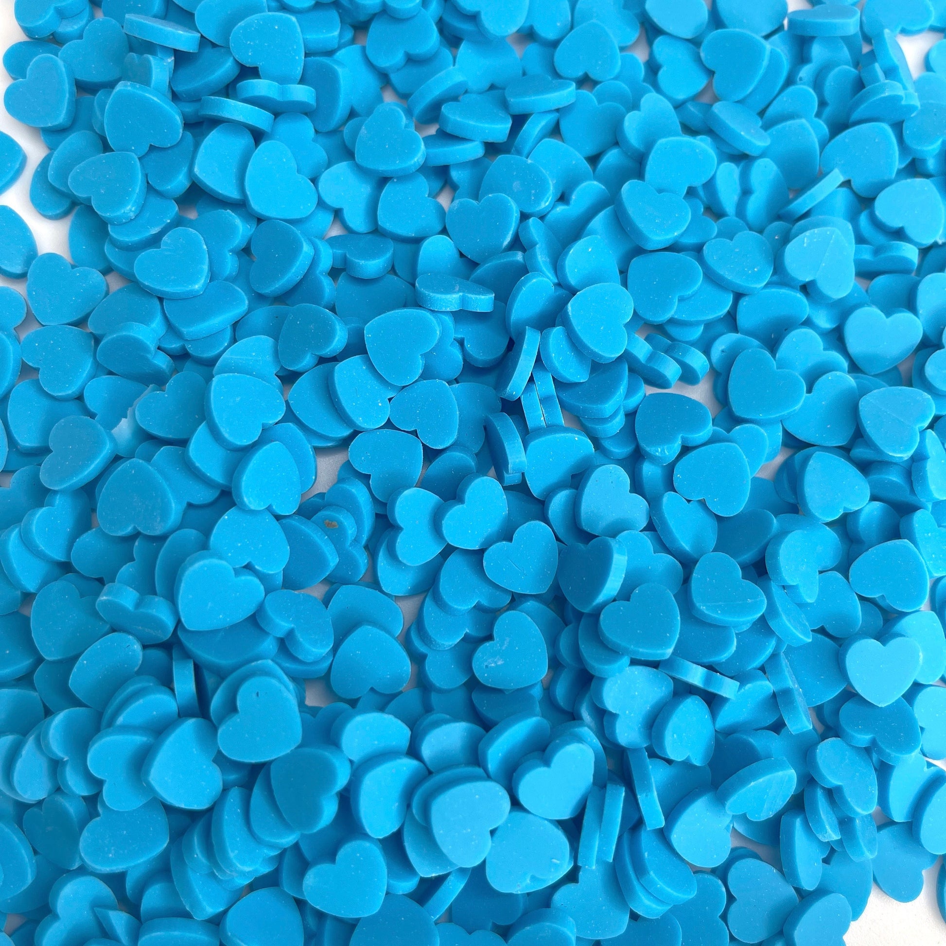 FAKE 8MM Blue Heart Polymer Clay Sprinkles (NOT EDIBLE) D30-23