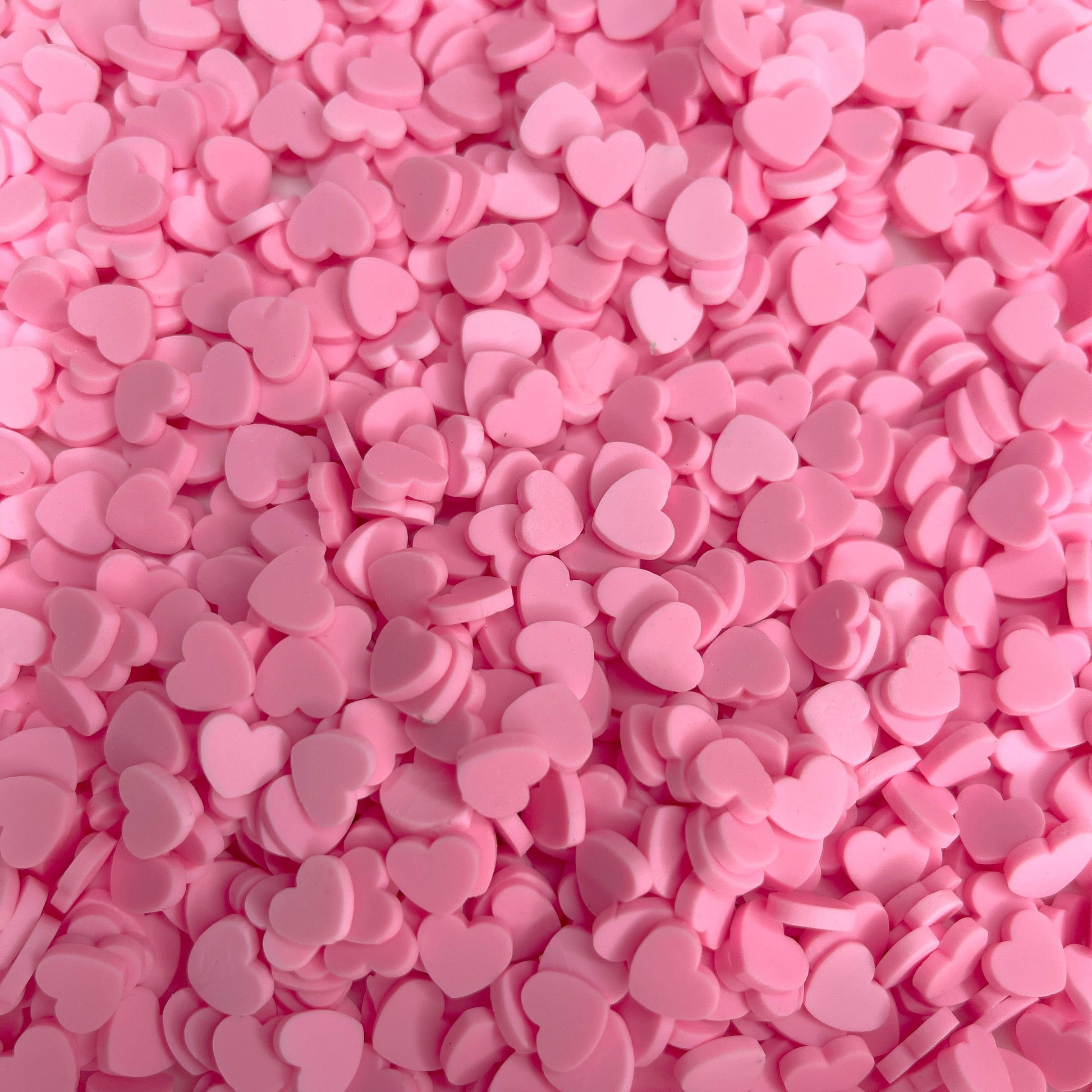 FAKE 8MM Light Pink Heart Polymer Clay Sprinkle (NOT EDIBLE) D30-30