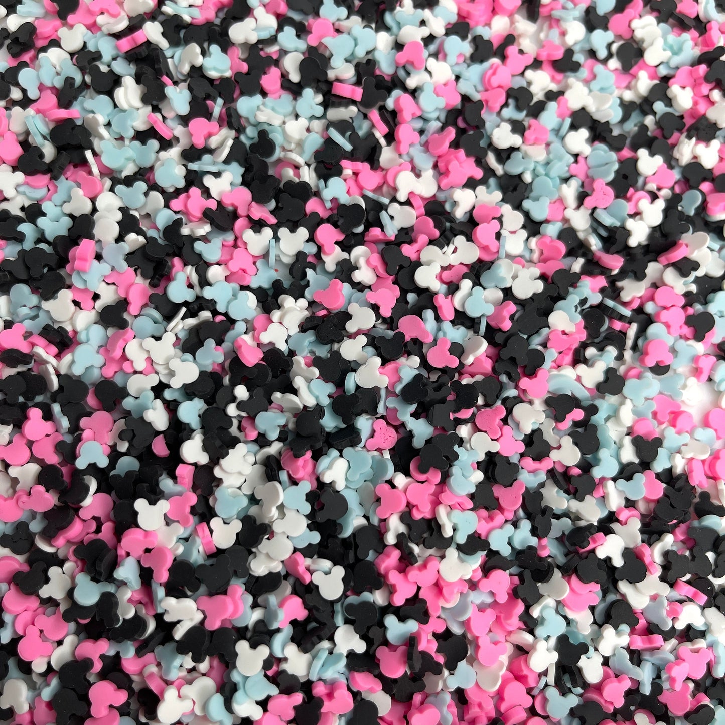 FAKE Black Pink and Blue Mouse Head Polymer Clay Sprinkle Mix (NOT EDIBLE) D31-04