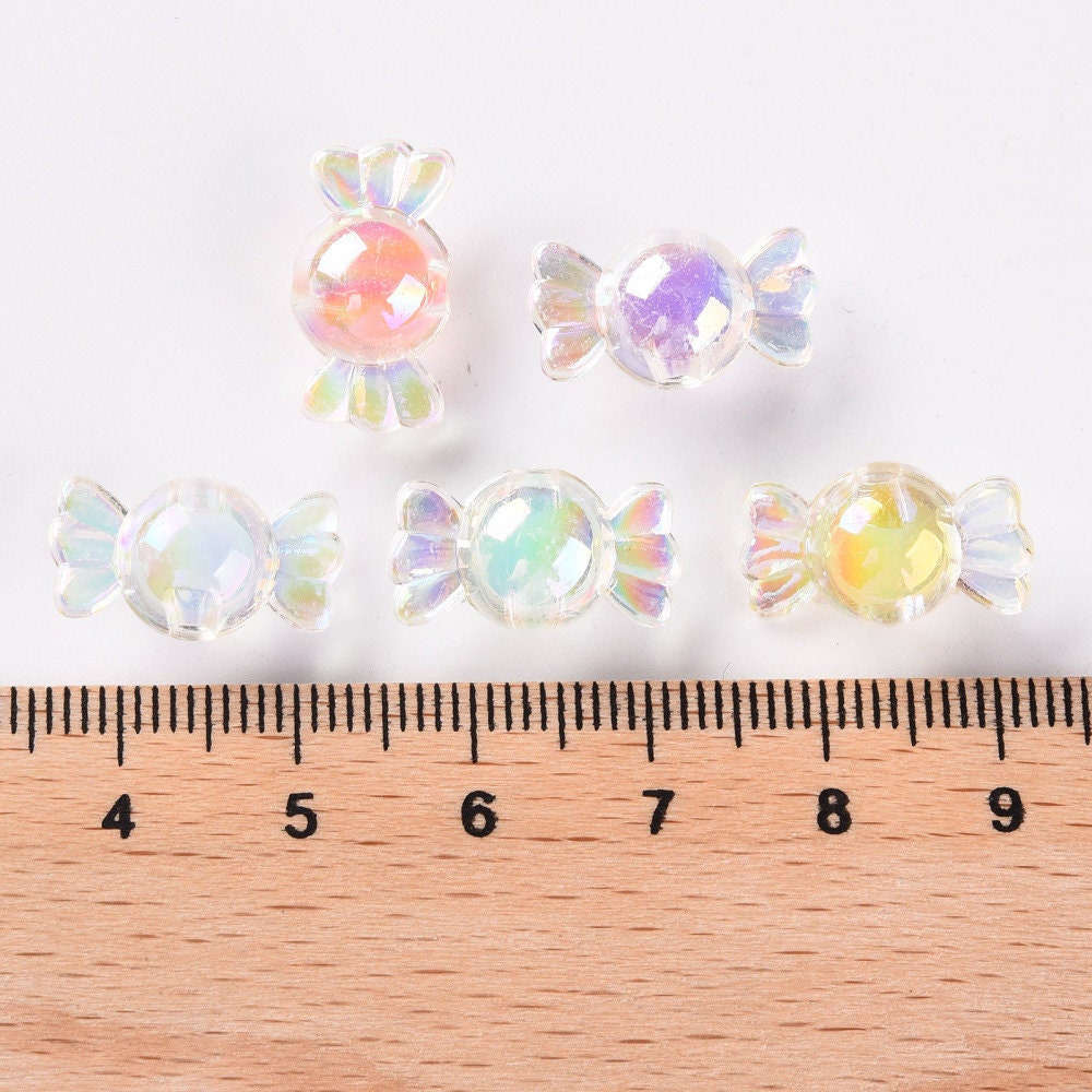 Cute Acrylic Rainbow Candy Beads