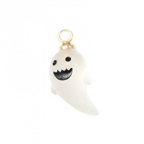 Resin Pumpkin and Ghost, Halloween Themed Charm