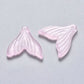 Pearl Pink Mermaid Tail Spray Painted Colored Glass Charm (19x19.5x3.5mm, Hole: 1.2mm)