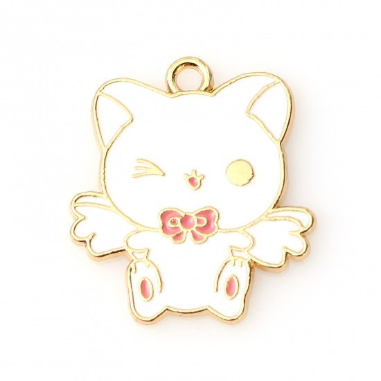 26MM Flying Cat Themed Enamel Charm