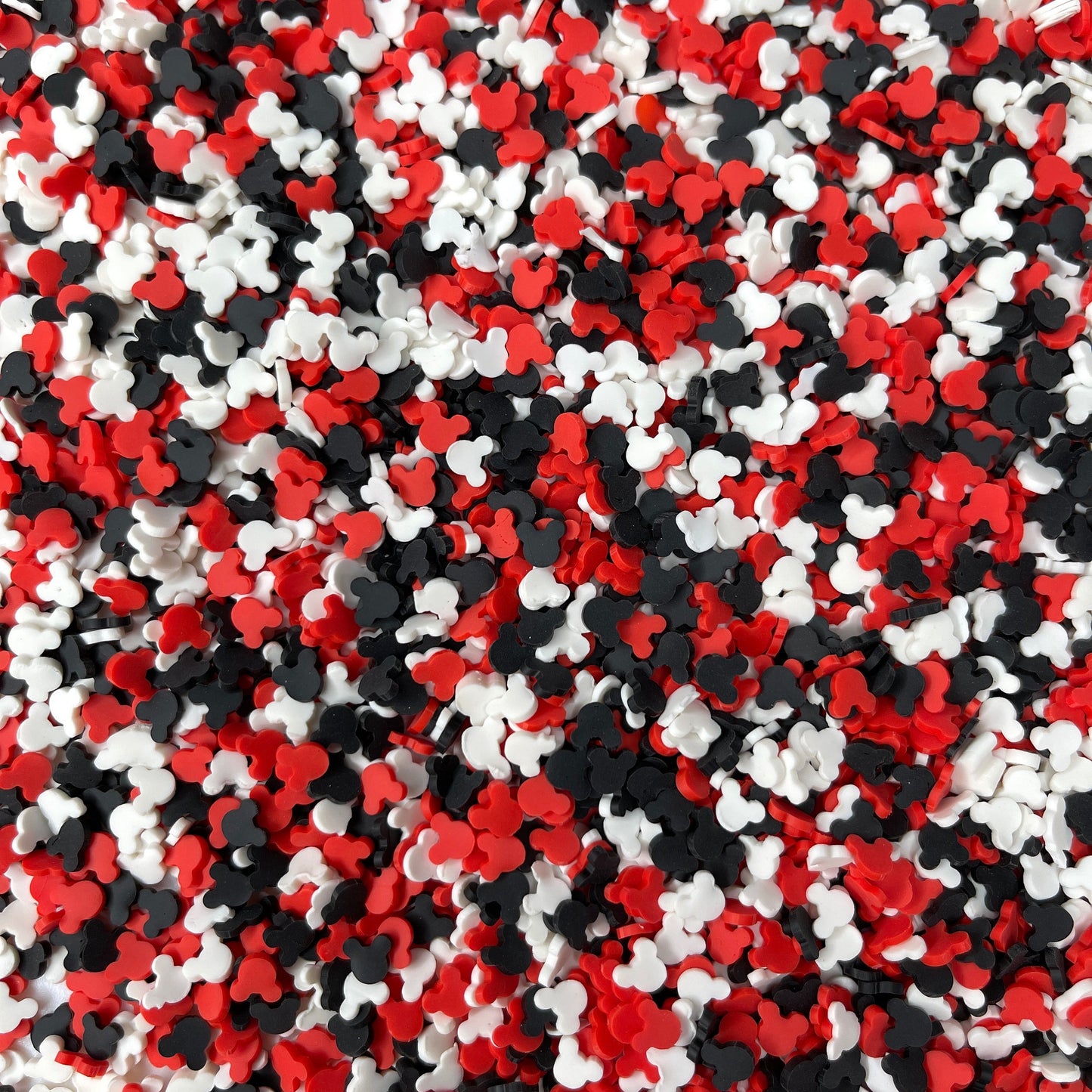 FAKE 5MM Black White and Red Mouse Head Polymer Clay Sprinkle Mix (NOT EDIBLE) D31-09