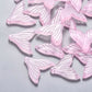 Pearl Pink Mermaid Tail Spray Painted Colored Glass Charm (19x19.5x3.5mm, Hole: 1.2mm)