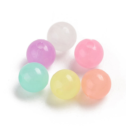 9.5MM Round Glow-in-the-Dark Acrylic Spacer Bead